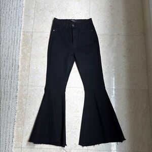 PrettyLittleThing Black SuperFlare Leg Jeans